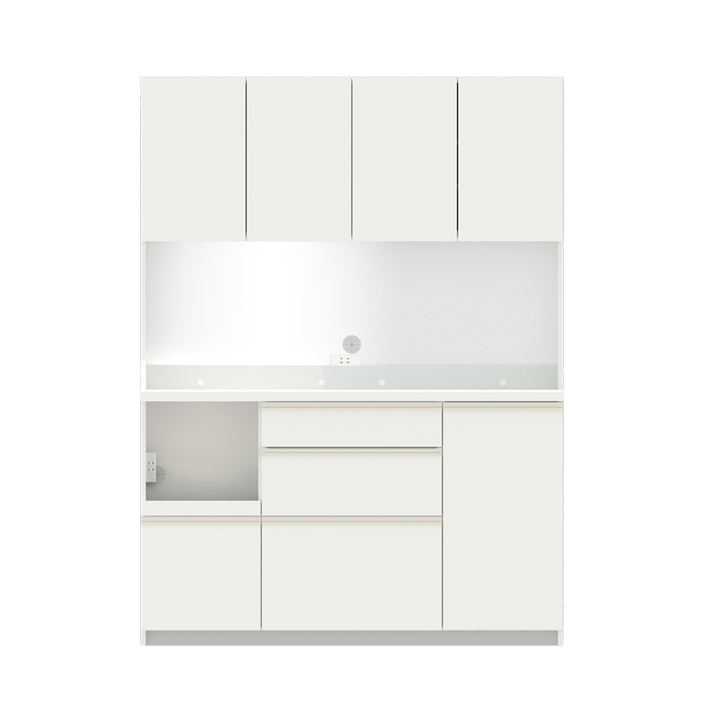 Pamouna（パモウナ）オープンボード「EMB-S1400R」幅140cm 奥行44.5cm 高さ188.5cm 開き扉 レギュラーカウンター 全3色