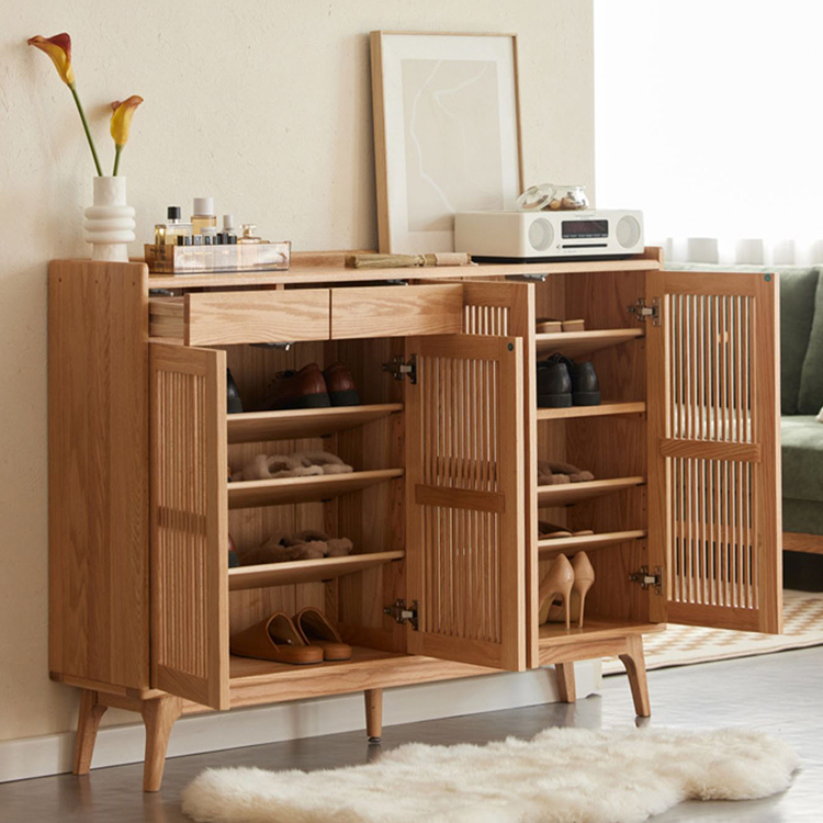 下駄箱 シューズボックス 大容量 玄関収納 北欧 天然木 可動棚  おしゃれ h9091