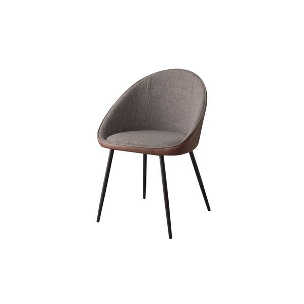 北欧風 パーソナルチェア 2脚セット 〔ブラウン〕 幅56cm スチール ソフトレザー 〔リビング ダイニング 仕事 勉強〕 【北海道・沖縄・離島配送不可】