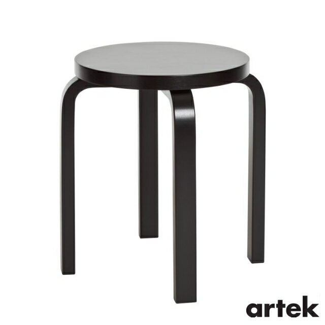 ARTEK アルテック スツールE60 (椅子) 4本脚 オールブラック Stool E60 北欧 家具 フィンランド インテリア イス チェア アルヴァ・アアルト スタッキング おしゃれ シンプル コーヒーテーブル 正規販売店
