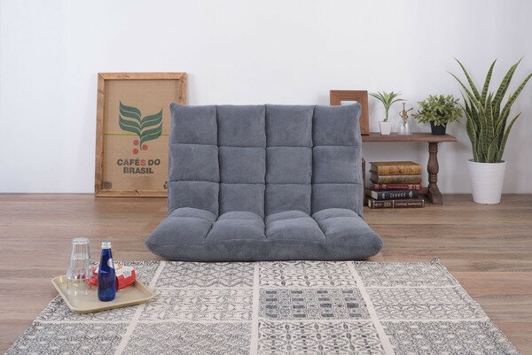 【もこもこワイドリクライナー】 座椅子 フロアチェア リクライニング ハイバック モコモコ コンパクト かわいい おしゃれ 一人暮らし ボリューム ウレタン ふかふか リクライナーソファ もっちり さらさら フロアソファ グレー ブラウン ブラック 2P 二人掛け ソファ ワイド