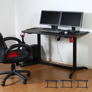 ゲーミングデスク ワークデスク 約幅120cm アルミ イージー01 FULL BK GAMING DESK XeNO ゼノ リビング 在宅ワーク〔代引不可〕 ゲーミングデスク ワークデスク 約幅120cm アルミ PRO-01 レッド 天板