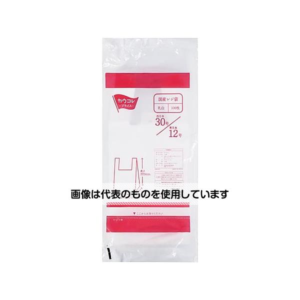カウネット 国産レジ袋 乳白30号 100枚 3196-4425 入数:1パック(100枚入)