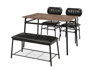 萩原 ハギハラ ダイニング4点セット LDS-4884BK メーカー直送 同梱不可 カード決済のみ対応 沖縄・北海道・離島お届け並びに時間指定不可