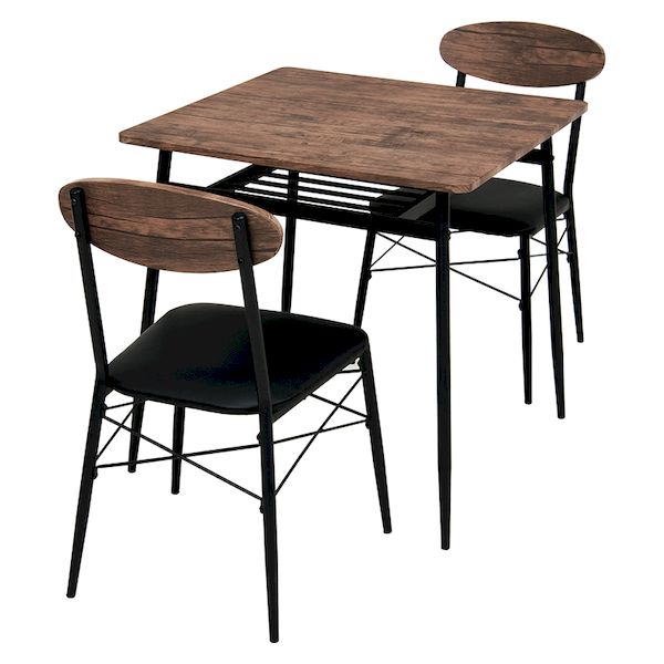 LDS-4743BK 直送 代引不可・他メーカー同梱不可 ダイニング3点セット LDS4743BK