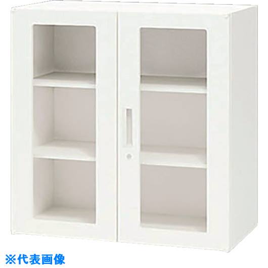 ■NAIKI 収納庫 CW型 ガラス引違い書庫 899×450×900 CW0909HGWW(1232092)[送料別途お見積り][法人限定][外直送]