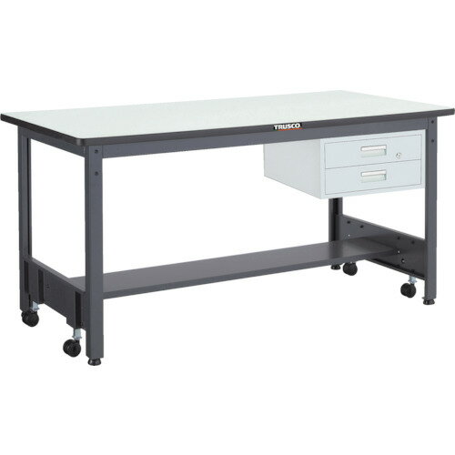 ■TRUSCO 中荷重作業台(500kg)CFW型 1800X900XH740 2段引出付 ダークグレー色 CFWR1890F2(2779846)[法人・事業所限定][直送元]
