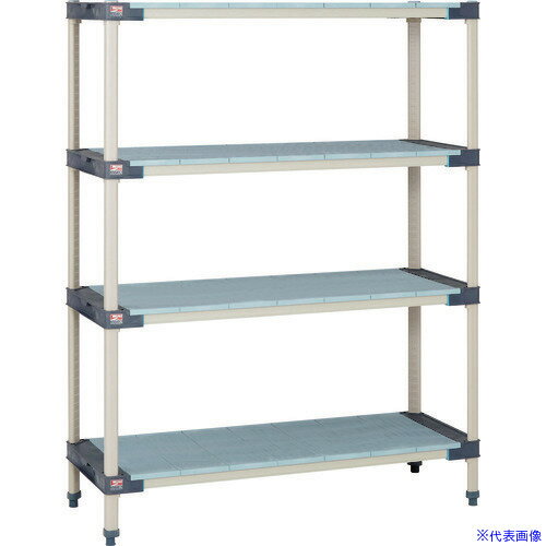 ■エレクター メトロマックス4 フラットマット 抗菌スチール製ポール 間口1520mm×奥行465mm×高さ1378mm 5段 MAX41860FMQ54PE5(1346884)[送料別途見積り][法人・事業所限定][外直送]