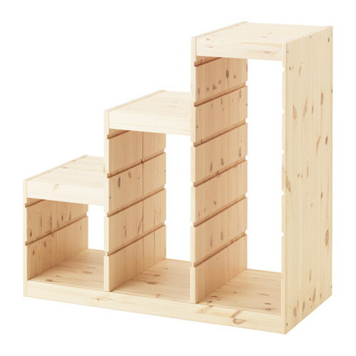 【 IKEA - イケア -】TROFAST -トロファスト- 組み合わせ収納 多段フレーム ライトホワイトステインパイン パイン材 94x44x91 cm (503.688.35)
