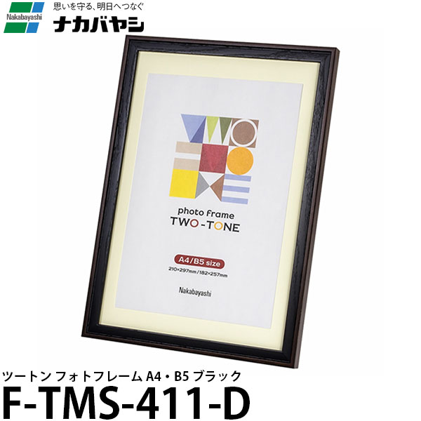 ナカバヤシ F-TMS-411-D ツートン フォトフレーム A4・B5 ブラック 【メール便 送料無料】
