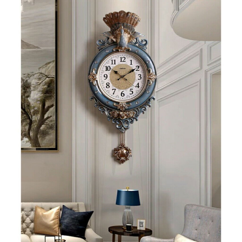高級壁掛け時計 クロック かけ時計 掛け時計 クジャク