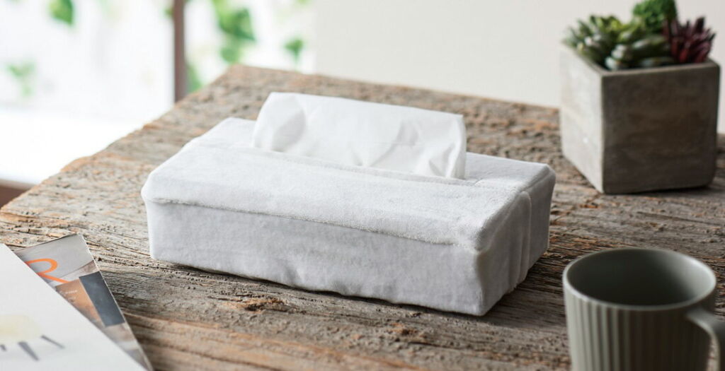 パール金属 ストレッチティッシュカバー ボックス用 (ミンクタッチホワイト) N-7787(パ-ル) [N7787パル]