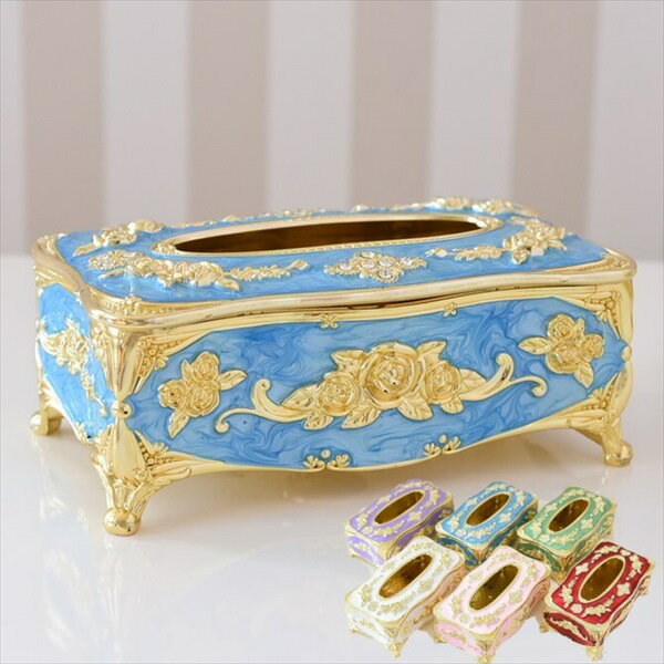 ＼本日300円クーポン配布/ゴージャス薔薇ティッシュケース ボックスティッシュケースyts-4107 完成品 ゴージャス 小物 アンティーク風 おしゃれ 新生活 プレゼント バラ ばら