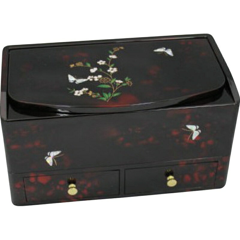 冬の贈り物ご挨拶 ルビー蝶 ティッシュボックス 小物入れ 26×14.5×14.5cm