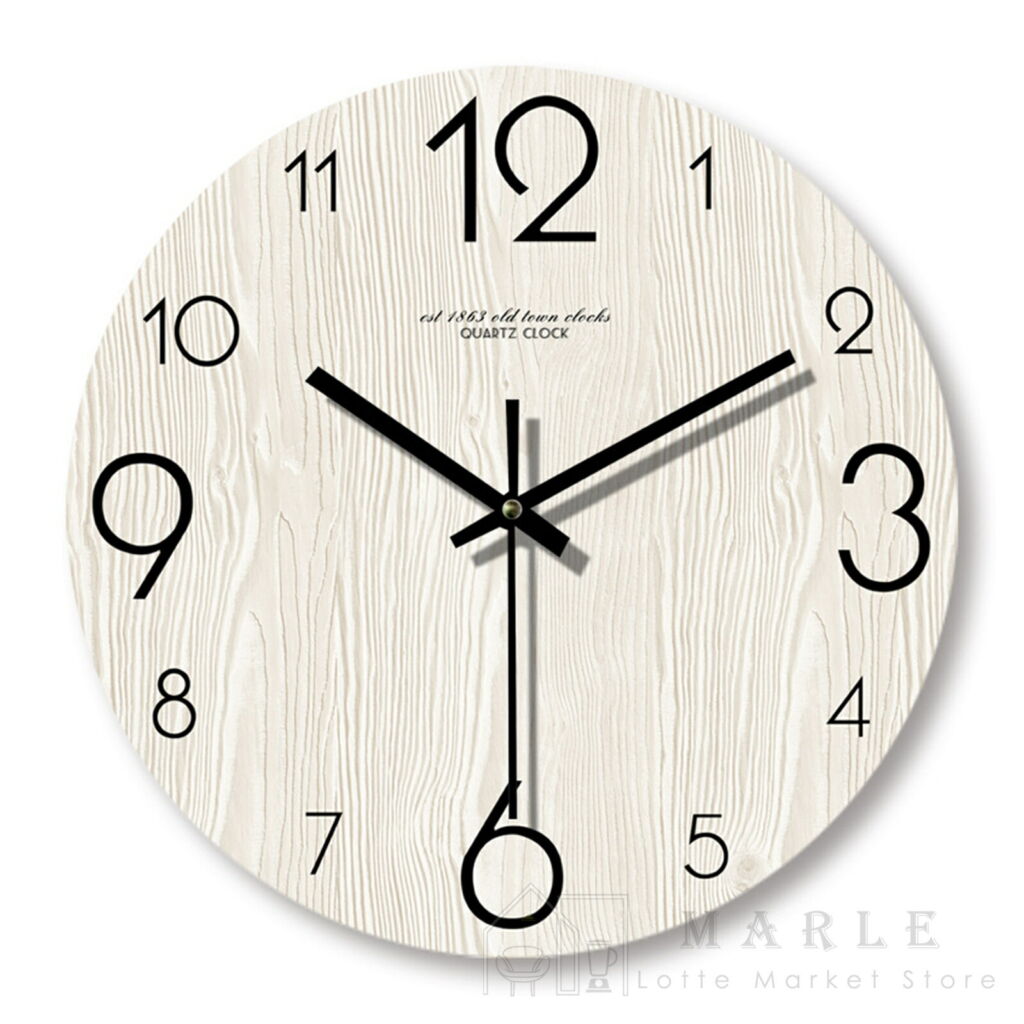 掛け時計 壁掛け時計 木製 直径30cm フレーム厚1.2cm 薄型のデザイン おしゃれ 北欧 CLOCK 静音 連続秒針自宅 寝室 部屋飾り ブラック ホワイト