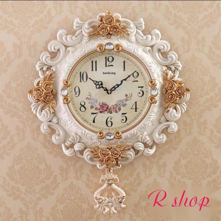 掛けクロック。壁掛け時計 かけ時計 花柄姫系雑貨 振り子時計