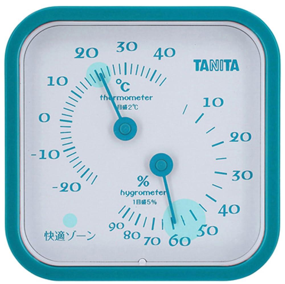 タニタ Tanita 温湿度計 一目で室内環境がわかる 温度 湿度 アナログ 壁掛け 卓上 ブルー マグネット TT-557 BL