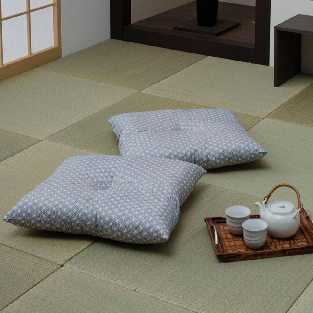 イケヒコ・コーポレーション 座布団 銘仙判 日本製 錦 ブルー 約55cn×59cm 2枚組 #3565720