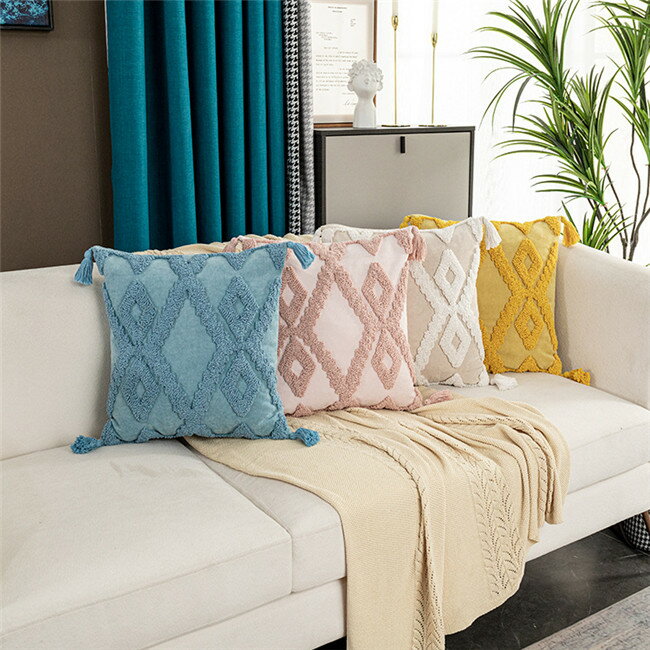 8タイプ 30*50 45*45 CM クッションカバーのみ タッセル  Cushion Cover 北欧デザイン プレゼント ギフト コットン製 在宅 おしゃれ クッション おしゃれ ソファークッション クッション 春 北欧 インテリア かわいい インテリア雑貨 ソファー ベッドクッション