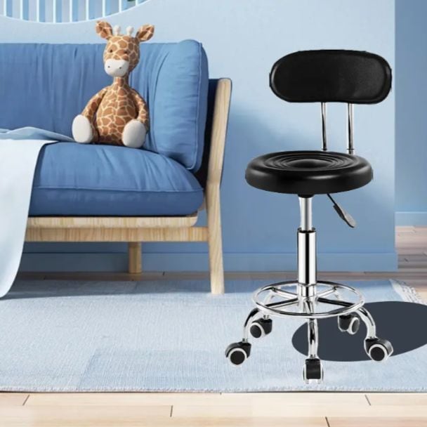 ローリングチェア 椅子 回転 キャスター おしゃれ オフィスチェア ワークチェア 疲れない テレワーク モダン シンプル クッション 背もたれ ブラック 防水 革 仕事