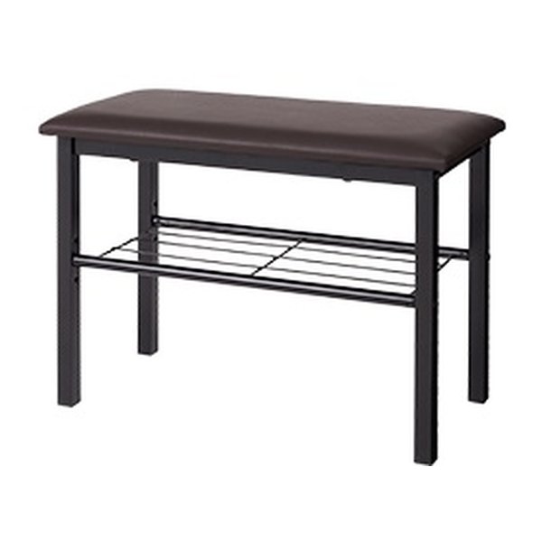 萩原 ハギハラ玄関ベンチ 約 幅61×奥行28×高さ45cm ブラック VB-7936BK(2574733)代引不可