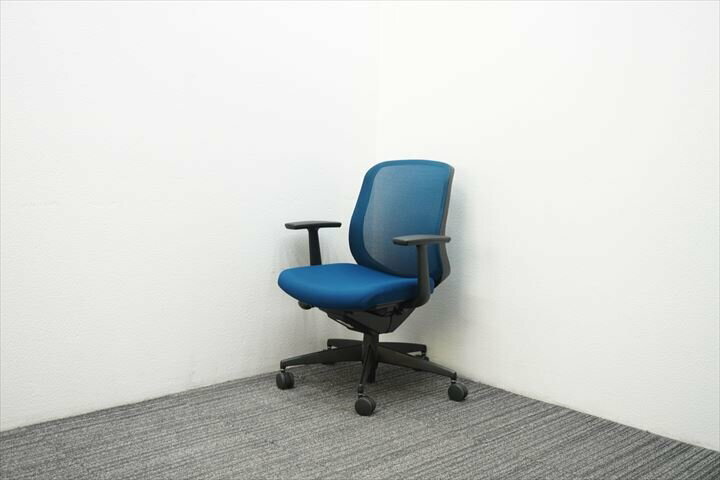 【★★】中古 送料無料 コクヨ シロッコ 肘付 プルシアンブルー