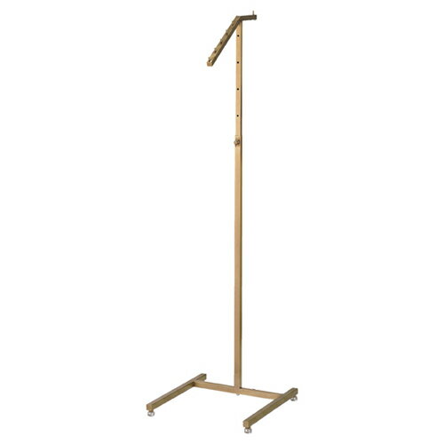 アンティークゴールドハンガー 角パイプ 傾斜ハンガー サイズ:W40×D45×H107〜177cm 材質:スチール製 ゴールド 耐荷重:10kg 61-97-2-1【店舗什器 ハンガーラック T字ハンガーラック アンティークゴールドハンガーラック 角パイプ】【ECJ】