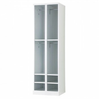 豊國工業 オープンタイプハンガーパイプ式4人用2列4段 W525 RLK-KKP4452-W【送料無料】