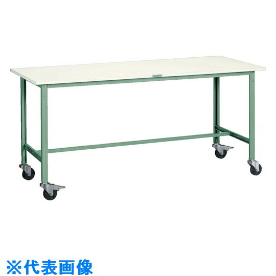 TRUSCO 軽荷重作業台(150kg)AE型 1800X900XH846 φ100キャスター付 グリーン色 (品番:AE-1809C100)(注番3031764)・(法人・事業所限定,直送元)