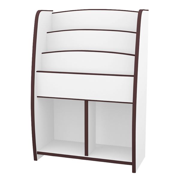 ポイント倍!子供用 マガジンラック/雑誌収納 【幅62.7cm ブラウン】 日本製 高耐久 知育家具 EVAキッズシリーズ 【完成品】【代引不可】送料無料