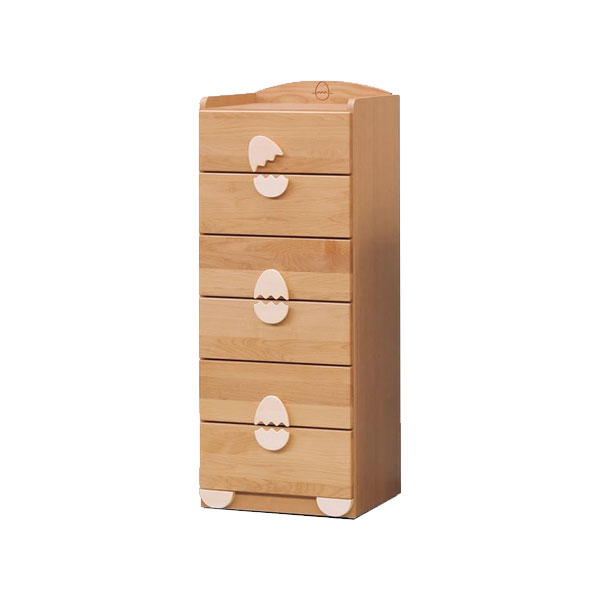 【送料無料】ハイチェスト タンス 子供 キッズ「エッグ」 45cm幅 6段