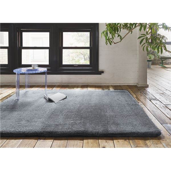 【クーポン配布中】ラグマット/絨毯 【約130×190cm グレー】 ホットカーペット対応 すべりにくい 『ミーテ2』 プレーベル【代引不可】