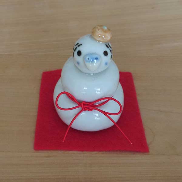 【P-works】鏡餅いんこP2-780/セキセイインコ・白ハルクイン♂★