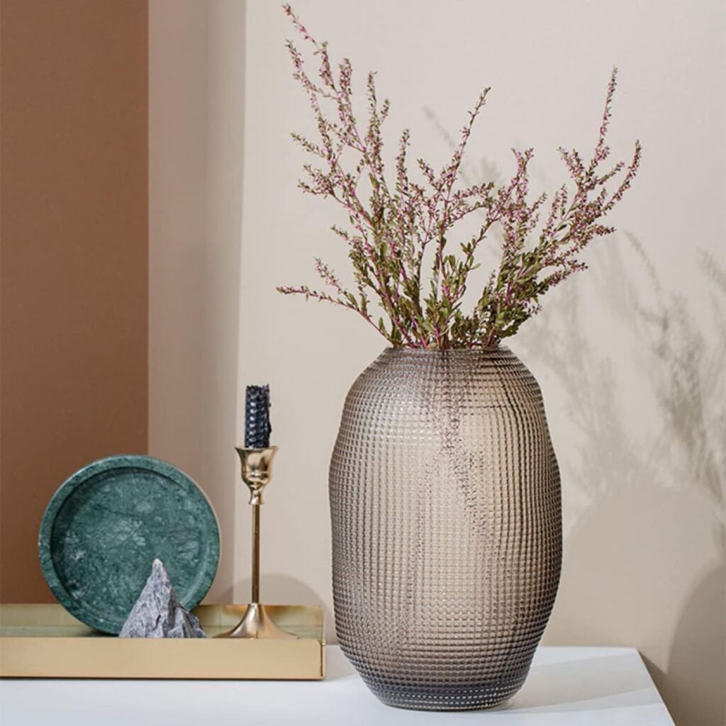 和風 花器 ガラス花瓶 S フラワーベース クリア ガラスベース コーヒー色 透明 ガラスボトル 小 ミニ花器 可愛い おしゃれ アレンジ インテリア 卓上花瓶 一輪挿し 水栽培 生け花 造花 家の装