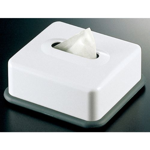 ABSハーフティッシュBox ホワイト(底PEグレー)/業務用/新品/小物送料対象商品