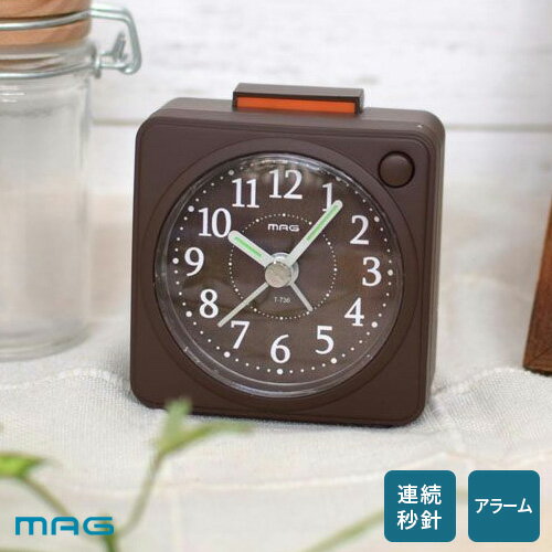 ノア精密 MAG マグ 電子音目覚まし時計 ミニモク ブラウン T-736 BR-Z