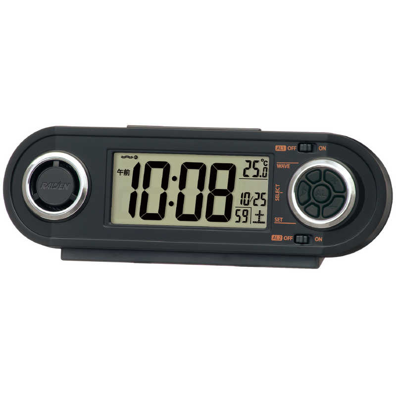 セイコー 目覚まし時計 【RAIDEN(ライデン)】 黒 NR537K