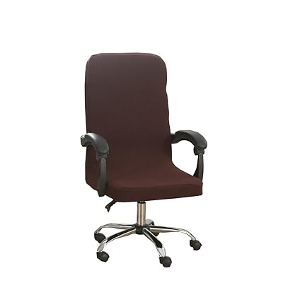 オフィス椅子カバー耐水性ストレッチジャカードコンピューターチェアアームレストチェア用スリップカバーオフィス用 事務椅子回転式椅子用 、一体式ファスナー付き伸縮素材 取り外し可能ユニバーサル