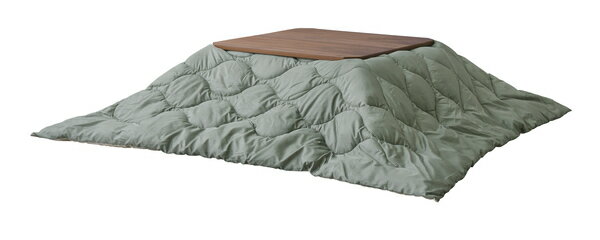 東谷 コタツ布団 正方形 W190×D190 リバーシブル グリーン(表)ベージュ(裏) / ブラック(表)グレー(裏)