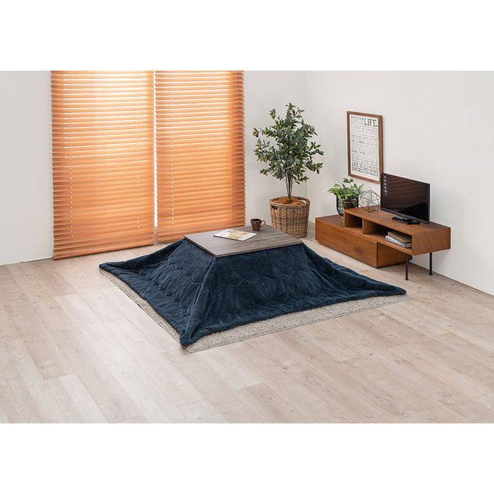 【北海道・沖縄・離島配送不可】【代引不可】うす掛けこたつ布団 ビケ7560 アルミシート入り 保温 195×180cm ネイビー HAGIHARA 2090928400