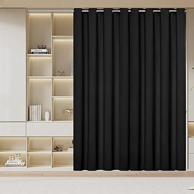 1級遮光カーテン ブラック 幅140cm丈240 cm ハトメ型 間仕切り 目隠し 断熱 UVカット 1枚入り