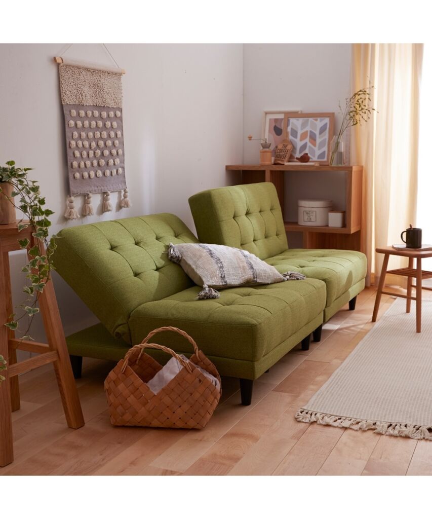 [2人掛け]ソファベッド｜5WAY 14段階リクライニング 離して使える