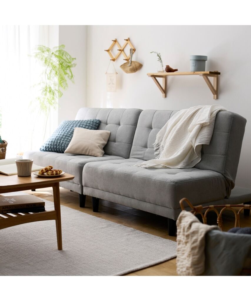 [2人掛け]ソファベッド｜5WAY 14段階リクライニング 離して使える