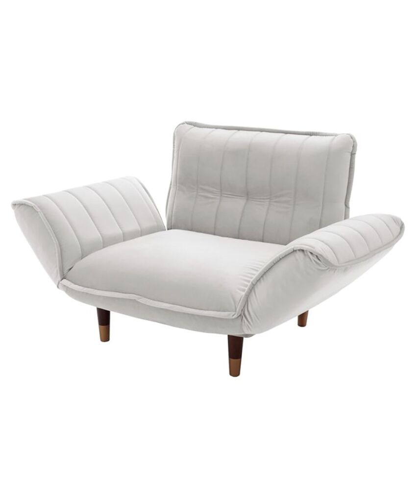 [1人掛け]カウチソファ｜14段階リクライニング ポケットコイル ベロア調 日本製 大人可愛い