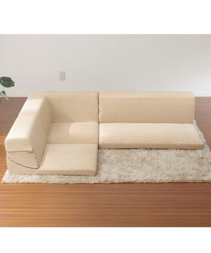 [3人掛け]ローソファ3点セット｜コーナー 起毛タイプ 日本製