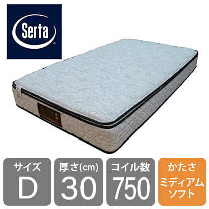 ［ドリームベッド］ダブルマットレス　サータペディック　６．８インチ　ＢＯＸ−Ｔ　ミディアムソフト