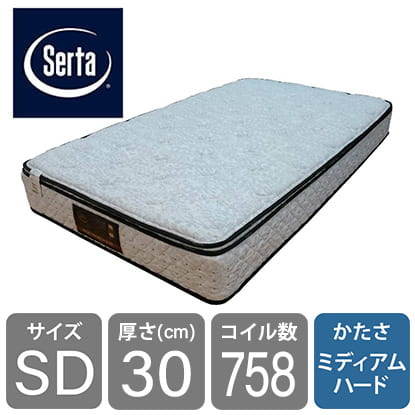 ［ドリームベッド］セミダブルマットレス　サータペディック　６．８インチ　ＢＯＸ−Ｔ　ミディアムハード