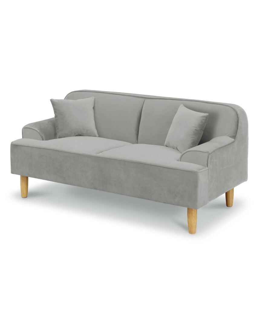 [2人掛け]ソファ｜クッション付き ベロア調 大人可愛い