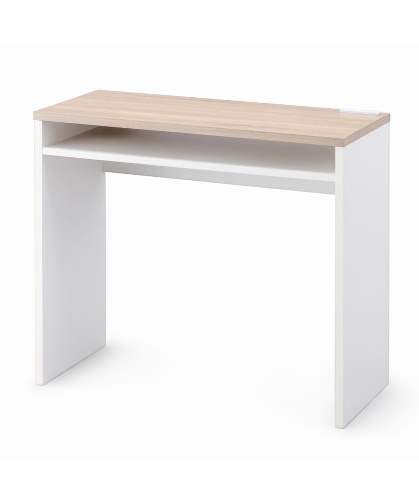 奥行スリムな棚付きデスク