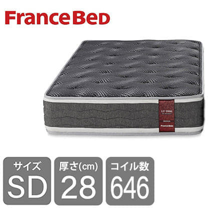 [フランスベッド] セミダブルマットレス　ＬＴ９９００ＰＷ−ＭＯＮハード